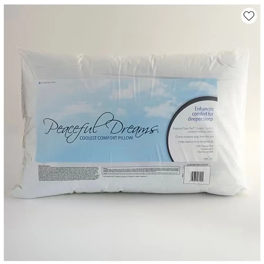 Peaceful Dreams Coolest Comfort Bed Pillow Jumbo